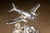 Vintage Chrome Airplane Smoking Stand With Marbled Glass Lamp Base For Sale - Image 4 of 9