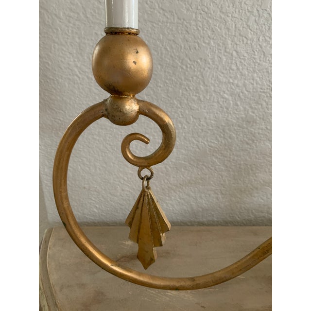 1960s Large Midcentury Modern Golden Candelabra Style Light Fixture For Sale - Image 11 of 12