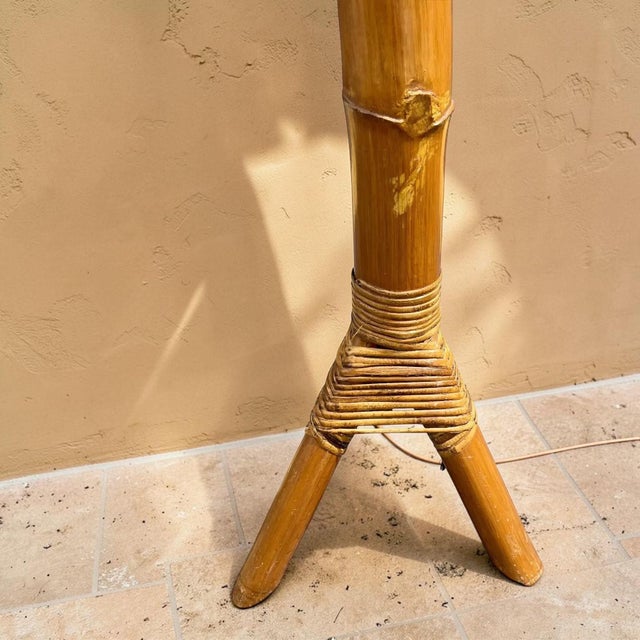 1970s Monumental Coastal Bamboo Floor Lamp For Sale In Miami - Image 6 of 7