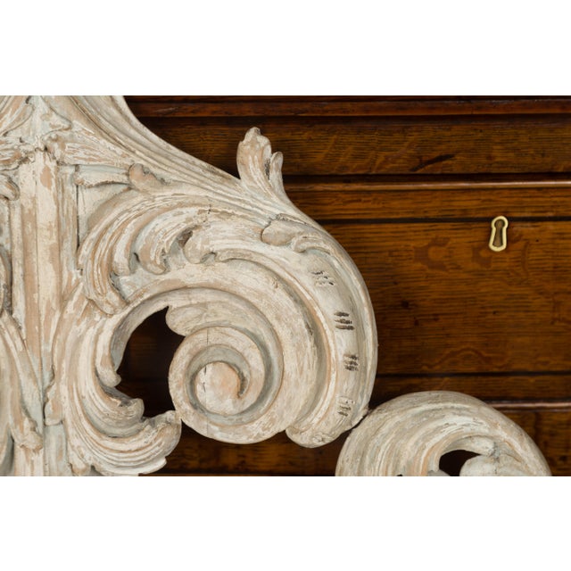 Italian Rococo Style 19th Century Painted Fragment with Carved Acanthus Leaves For Sale - Image 10 of 12