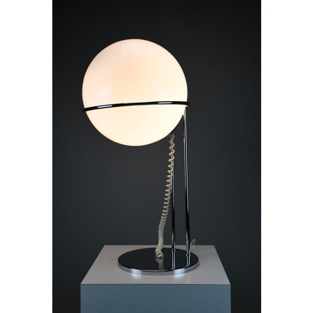 Mid-Century Modern Space Age Chrome and Glass Globe Table Lamp, 1970s For Sale - Image 11 of 11