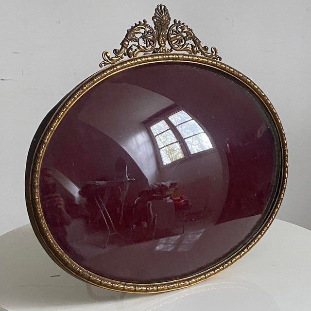 Louis XVI Style Brass Photo Frame with Convex Glass, 19th Century For Sale - Image 10 of 10