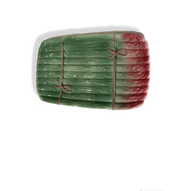 Vintage Pair of Nora Fenton Portuguese Asparagus Tureens With Platters – Pink Tassel Majolica Style For Sale - Image 10 of 10