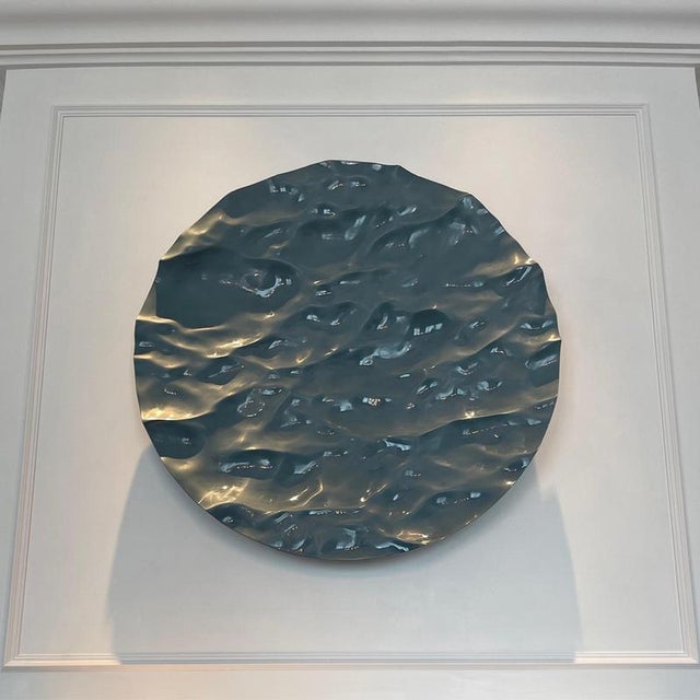 Ceramic Large Blue Ceramic Wall Sculpture by Mathieu Lehanneur Pocket Ocean, France, 2019 For Sale - Image 7 of 12