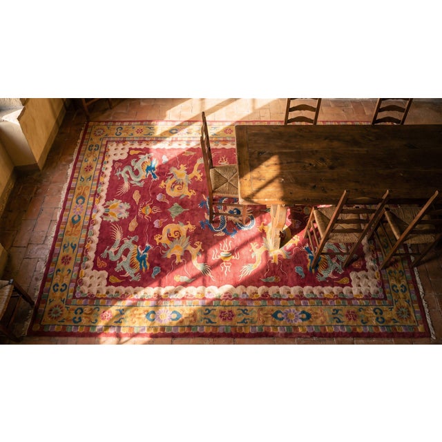 1920s Chinese Art Deco Dragon Carpet ( 8'8" x 11'9" - 264 x 358 ) For Sale - Image 13 of 15