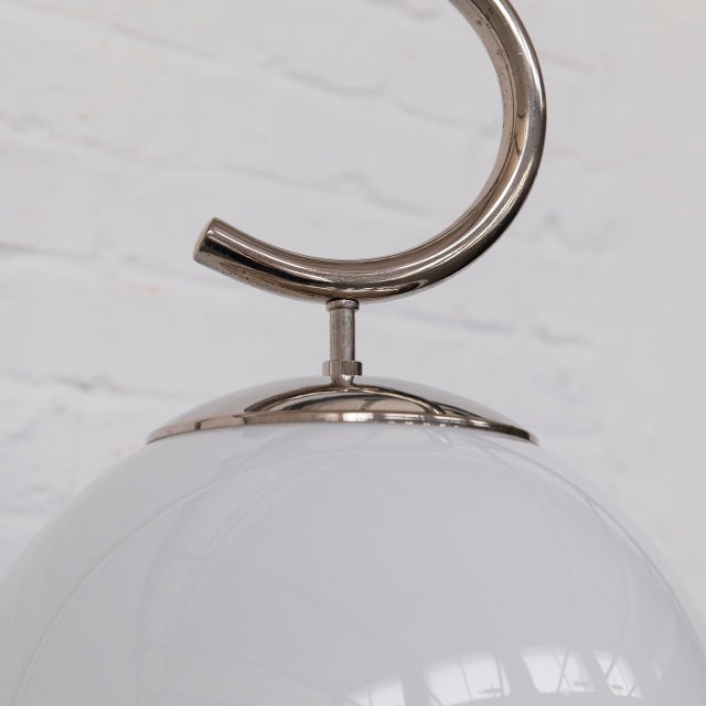 Modern Modernist Streamline Floor Lamp in Chrome and Opal Glass, 1930s For Sale - Image 3 of 10