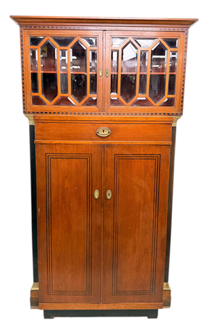 Secessionist Geometric Vitrine Cabinet from August Ungethüm, 1890s