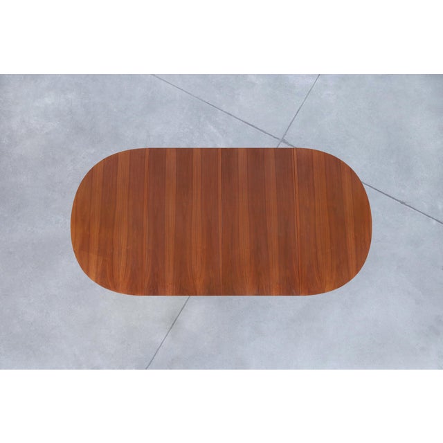 Mid-Century Extendable Round Walnut Dining Table by Kipp Stewart for Drexel For Sale - Image 14 of 15