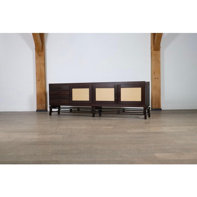 Sideboard in Wengé and Seagrass by Leonardo Fiori for ISA Bergamo, 1950s For Sale - Image 16 of 16