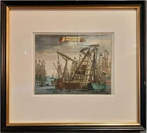Casparus Commelin, Ship Cranes of Amsterdam, 1693, Paper