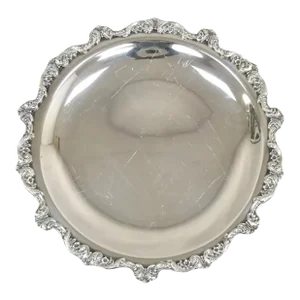 Vintage Old English Silver Plated by Poole Round Serving Platter Tray