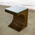 Late 20th Century Modern Geometric Crescent End or Side Table Burl Veneer With Rectangle Glass Top For Sale - Image 10 of 18