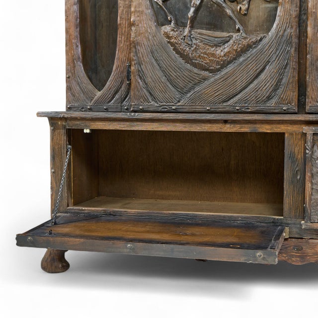 Wood Black Forest Antique Walnut Gun Cabinet For Sale - Image 7 of 7