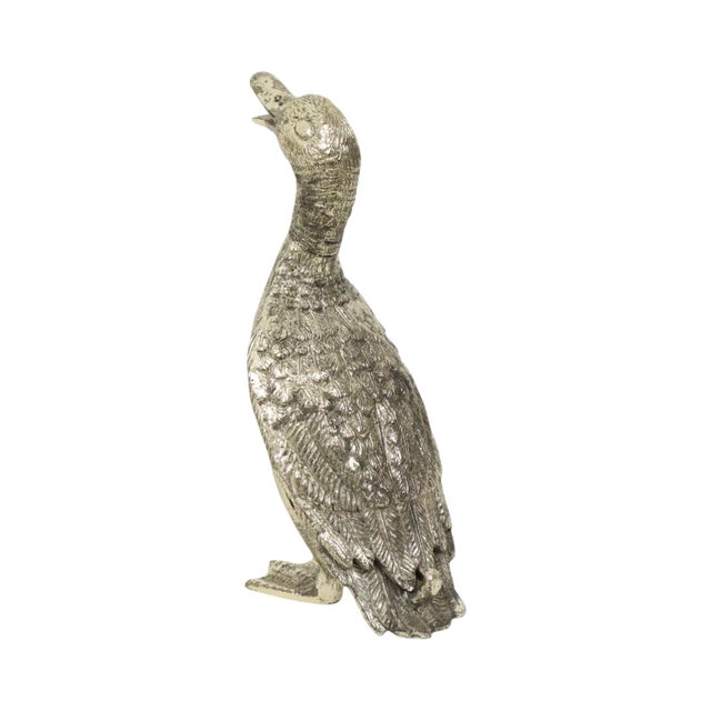 Silver-Colored Duck Sculpture in the style of Mauro Manetti, 1970s For Sale - Image 3 of 11