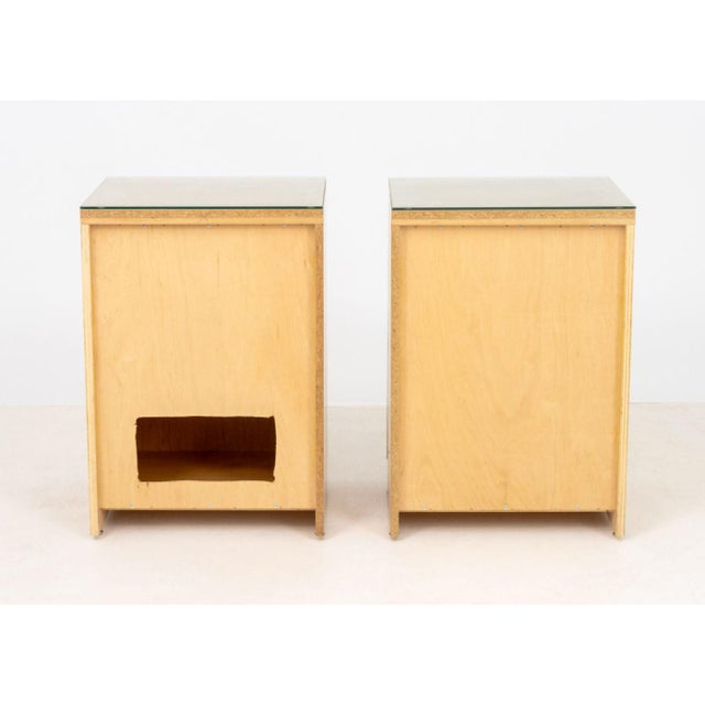 Art Deco Style Blonde Wood Cabinets, Pair For Sale - Image 9 of 9