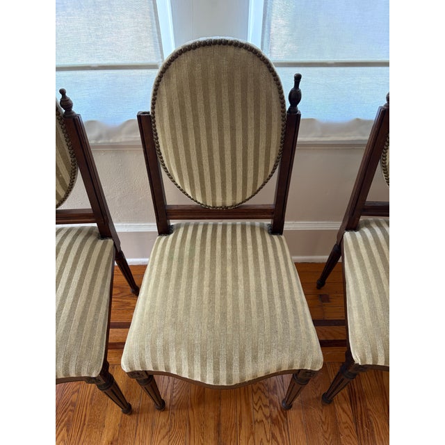 Celadon Vintage 1930’s Mohair Set of 6 Dining Chairs For Sale - Image 8 of 12