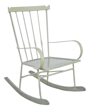 Mid Century Modern Wrought Iron Rocking Chair After Salterini and Arthur Umanoff