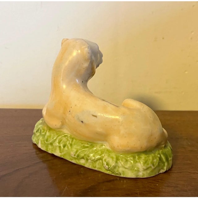 Ceramic Antique Early 19th Century English Porcelain Figure of a Lion For Sale - Image 7 of 13