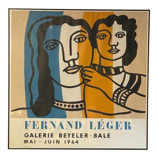 1960s Framed Fernand Leger Galerie Beyeler Bale Exhibition Original Vintage Art Poster For Sale