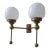 Vintage Art Deco Light Old Lamp Wall Sconces Fixture Brass & Milk Glass Shade Ship Light For Sale
