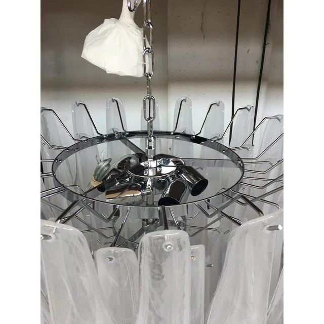 Contemporary Murano Style Glass Sella Chandelier with Kromo Metal Frame For Sale - Image 4 of 7