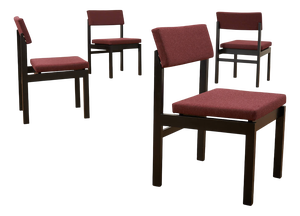 Model 3100 Chairs in Black Lacquered Wood by Willy Guhl for Dietiker, 1959, Set of 4