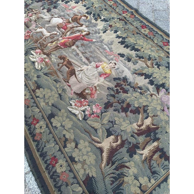 Mid-Century French Aubusson Style Jaquar Tapestry by La Filandière, 1950s For Sale - Image 17 of 18
