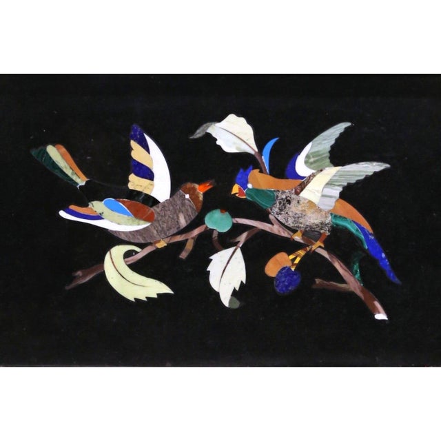 Mid-Century Italian Pietra Dura Bird Wall Plaques in Silvered Frames, Set of 4 For Sale - Image 14 of 18