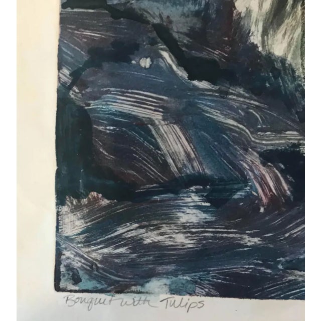 Impressionist 1980s Gretchen Ramsey Tulip Bouquet Monoprint For Sale - Image 3 of 5