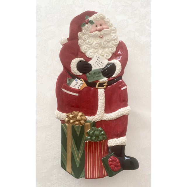 Fitz and Floyd Essentials Christmas Sant Clause Canapés Dessert Plate Vintage Excellent Condition For Sale - Image 9 of 11