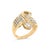 Contemporary 14K Yellow Gold 1 1/3 Cttw Channel Set Diamond Bypass Cocktail Ring (J-K Color, I1-I2 Clarity) - Ring Size 7 For Sale - Image 3 of 7