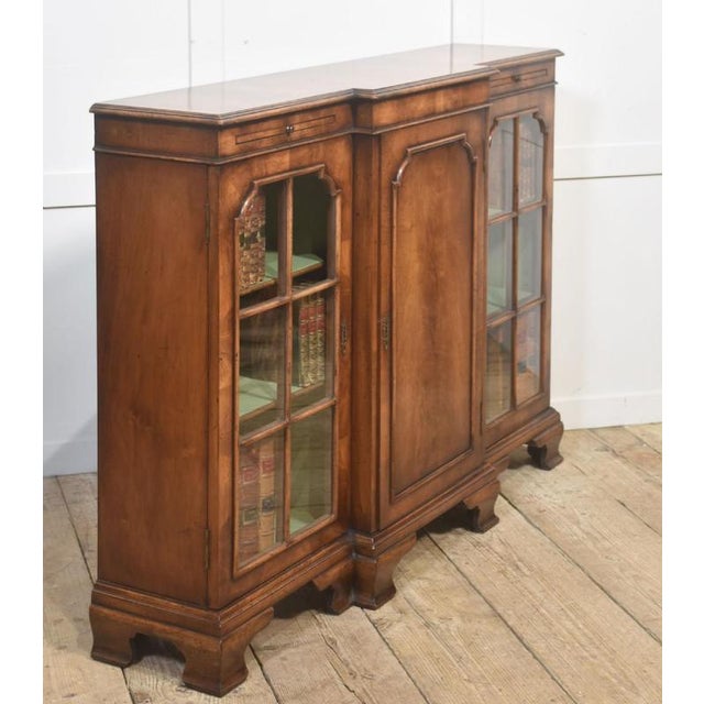 Antique Walnut Breakfront Bookcase, 1890s For Sale - Image 14 of 16
