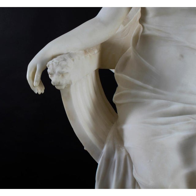P. Emilio Fiaschi, The Artist's Muse, 19th Century, Large Alabaster Sculpture For Sale - Image 18 of 18