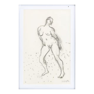 Manfred Schwartz Nude Woman Study Charcoal For Sale