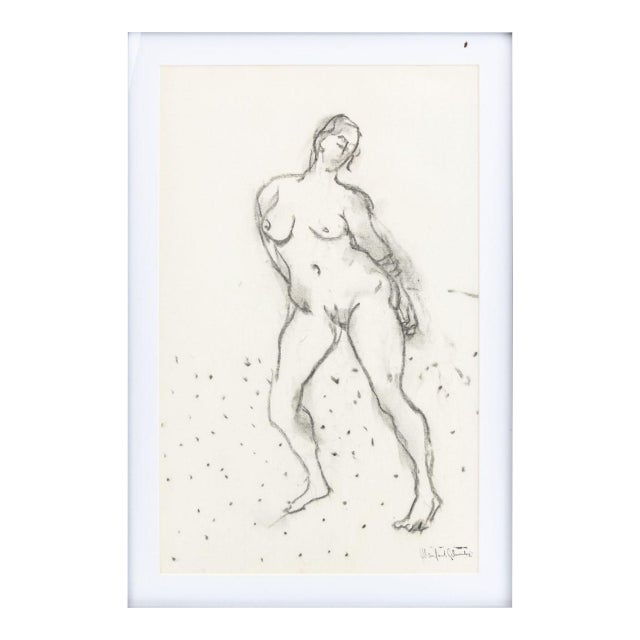 Manfred Schwartz Nude Woman Study Charcoal For Sale