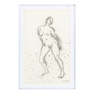 Manfred Schwartz Nude Woman Study Charcoal