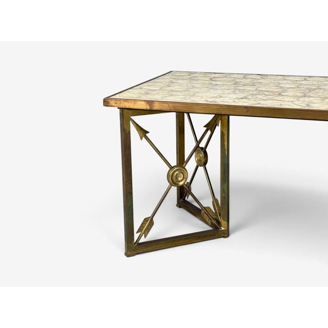 Hollywood Regency, Coffee Table, Capiz Shell, Brass, France, 1950s For Sale In New York - Image 6 of 10