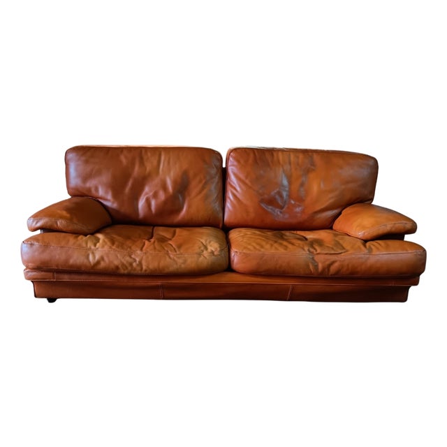 Vintage Italian Leather Sofa from Formaflex, 1970s, Set of 2 For Sale