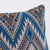 Boho Chic Schumacher Coyolate Lumbar Pillow in Ocean For Sale - Image 3 of 7