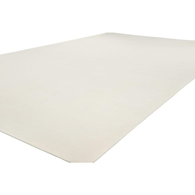 Rug & Kilim Rug & Kilim’s Oversized Contemporary Textural Solid Rug in White Tones-12x17 For Sale - Image 4 of 7