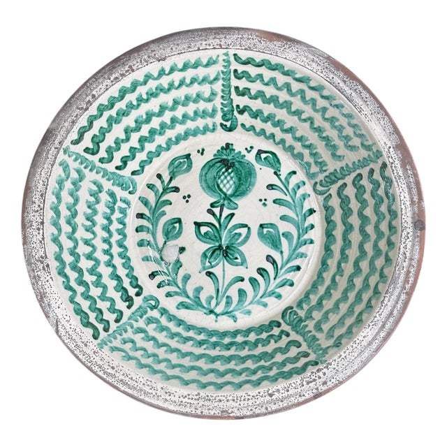 Large Spanish Fajalauza Ceramic Lebrillo Bowl For Sale