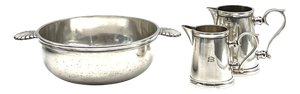 Art Deco Silver Aux Trois Faisans Bowl and Pitchers from Lafond, Paris, France, 1920s, Set of 3