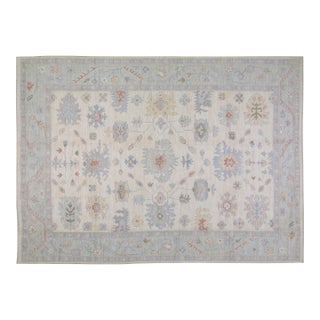 New Turkish Oushak Hand Knotted Wool Rug, 8'2x10 For Sale
