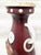 Gemstone Antique Chinese Wine Red Lacquer Wood Vase With Bone and Jade Accents. For Sale - Image 7 of 12