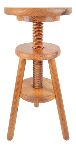Vintage Architect's Corkscrew Stool in Pine, 1960s