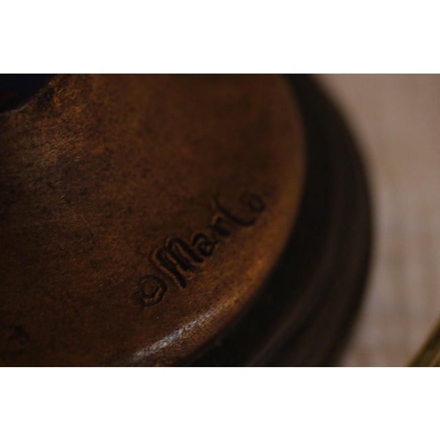 Hollywood Regency Figural Sculpture Cherub Lamp With Original Beaded Shade, Signed by Marco For Sale - Image 3 of 17