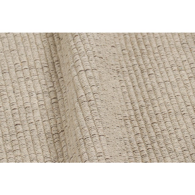 Rug & Kilim’s Extra-Long Kilim Runner Rug in Beige-Brown Textural Stripes For Sale In New York - Image 6 of 7
