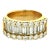 1980s American 18k Gold 4.60 Carat Diamond Wide Band Ring, Size 6.5 For Sale