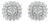 .925 Sterling Silver 1/2 Cttw Round-Cut Diamond Halo Cluster Stud Earring (I-J Color, I2-I3 Clarity) For Sale