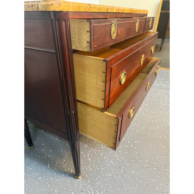 19th Century French Louis XVI Marble Top Commode For Sale - Image 9 of 11